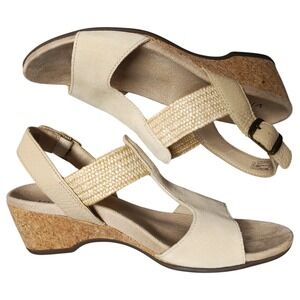 Vionic Kaytie Wedge Sandals Womens Size 8.5 Multi Comfort Ankle Buckle Strap